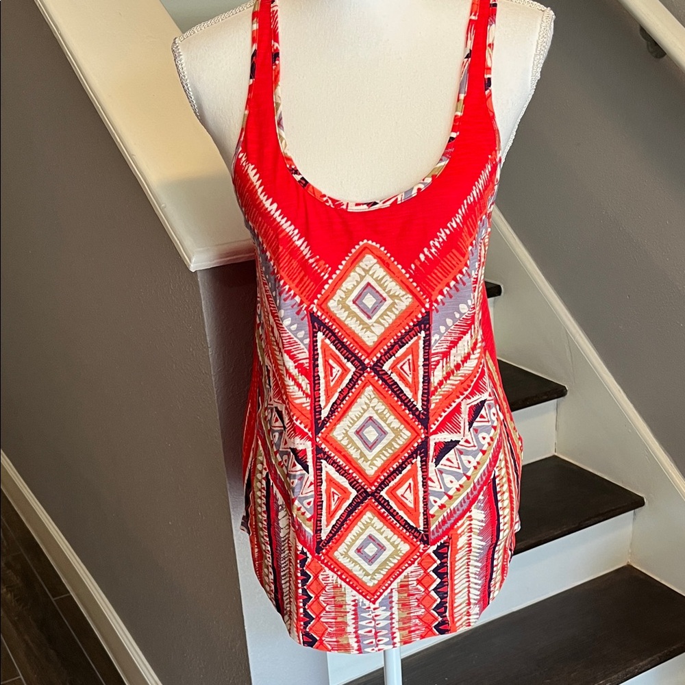 Lucky Brand Multi Colors & Red Tank Top. New Sz. M “Live in Love” on Label. Sz M